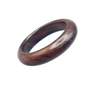 Vintage Wood Bangle Bracelet Simple Smooth Rigid Bracelet